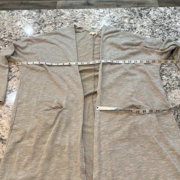 Anthropologie | Donni | Oversized Ribbed Open Front Duster Cardigan in Gray OS - Picture 9 of 12